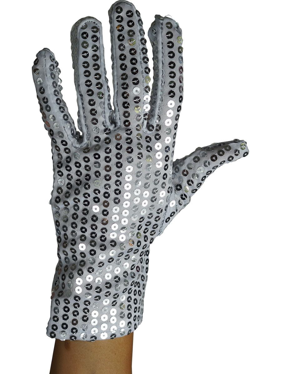 Single Left Handed Sequin Glove Costume Accessory