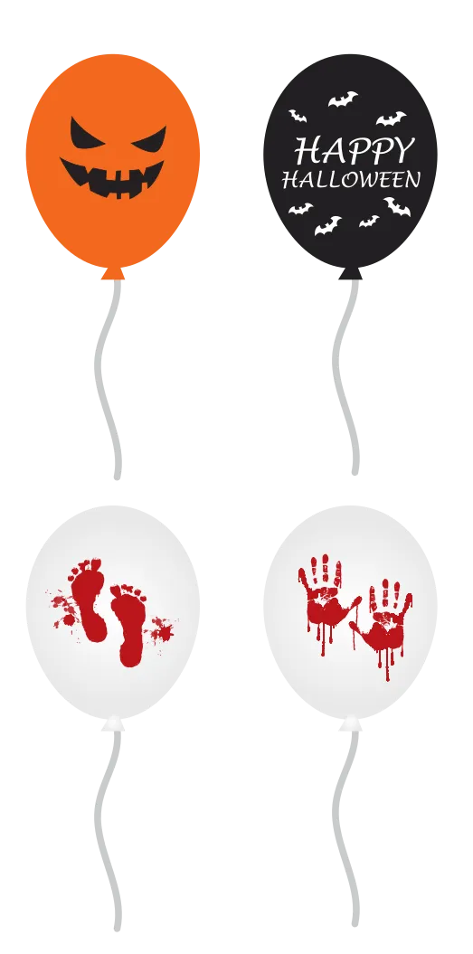 Halloween Assorted 12in Latex balloons - 12 Count