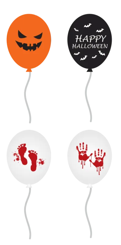 Halloween Assorted 12in Latex balloons - 12 Count