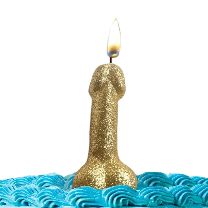 Gold Glitter Penis Candle