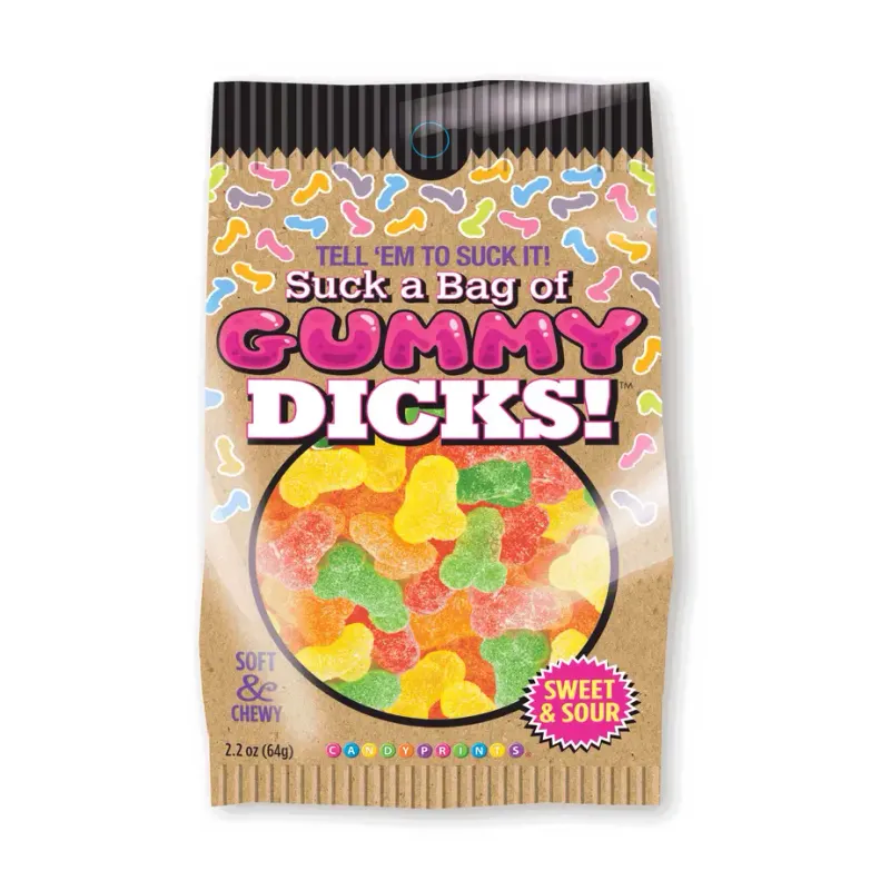 Suck A Bag of Gummy Dicks, Sour Gummy Candy 2.2oz