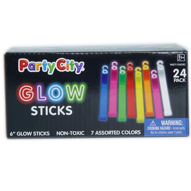 6" Glow Sticks - Multicolor &amp; White - 24 count
