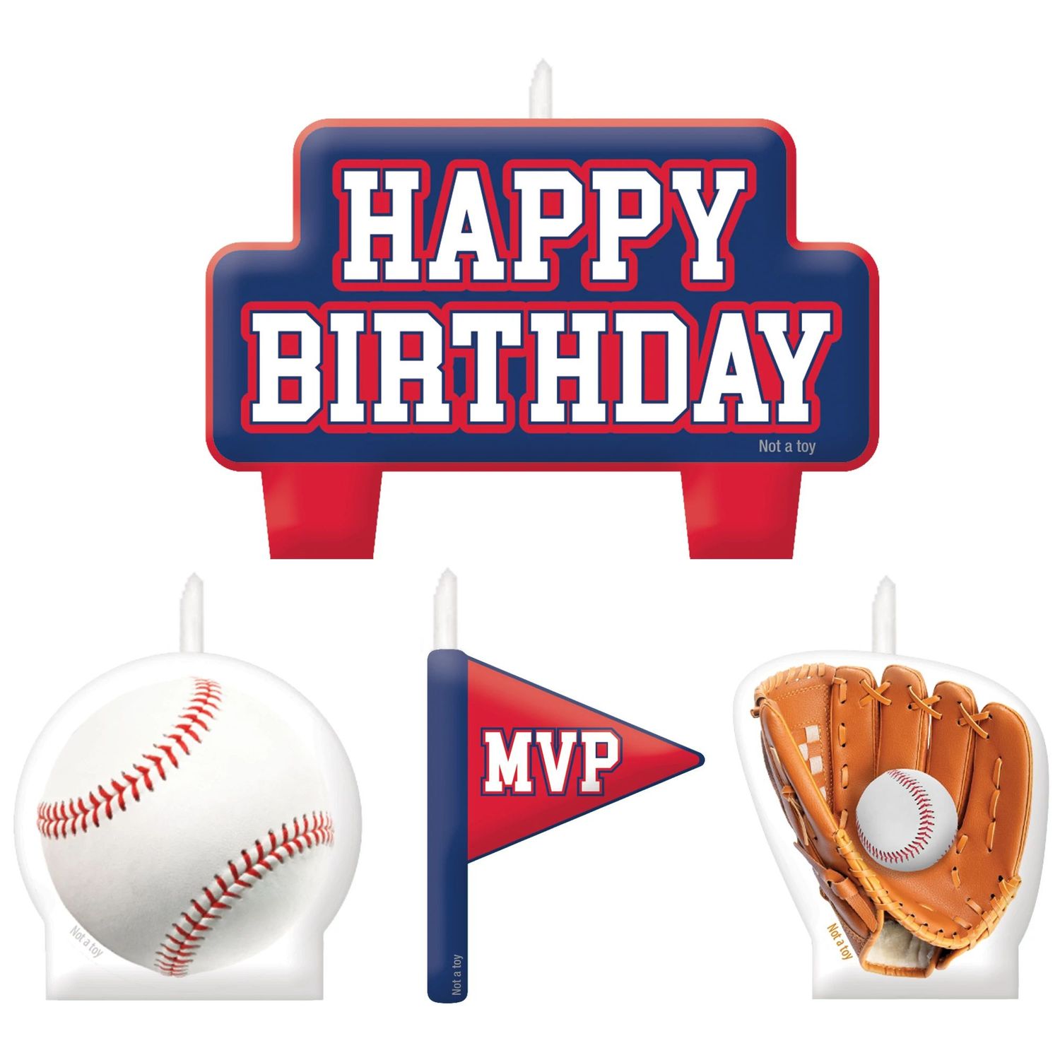 Baseball Birthday Candle Set