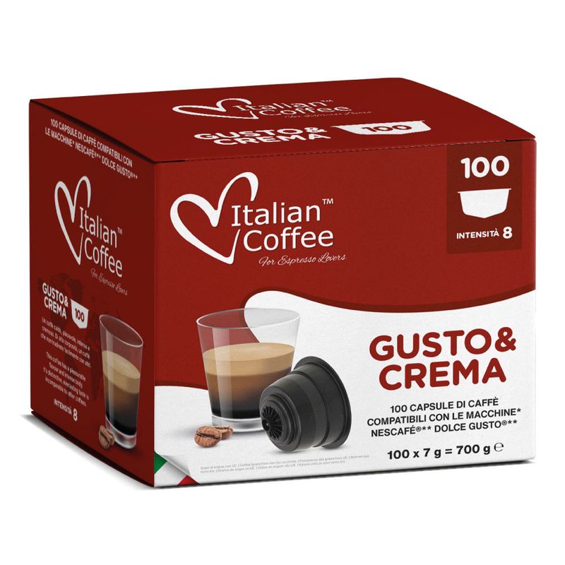 Italian Coffee Dolce Gusto Crema x100 capsules Dolce Gusto espresso Crema bar 100 capsules
