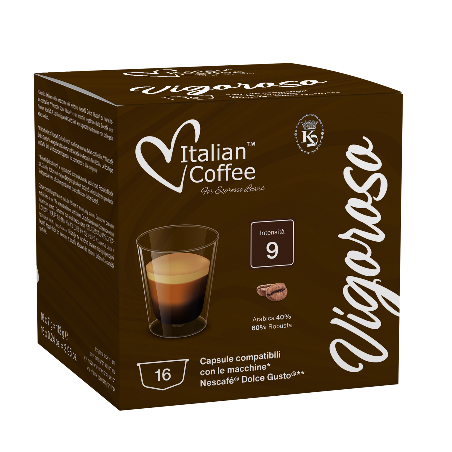 Italian Coffee Dolce Gusto Vigoroso espresso x16 capsules