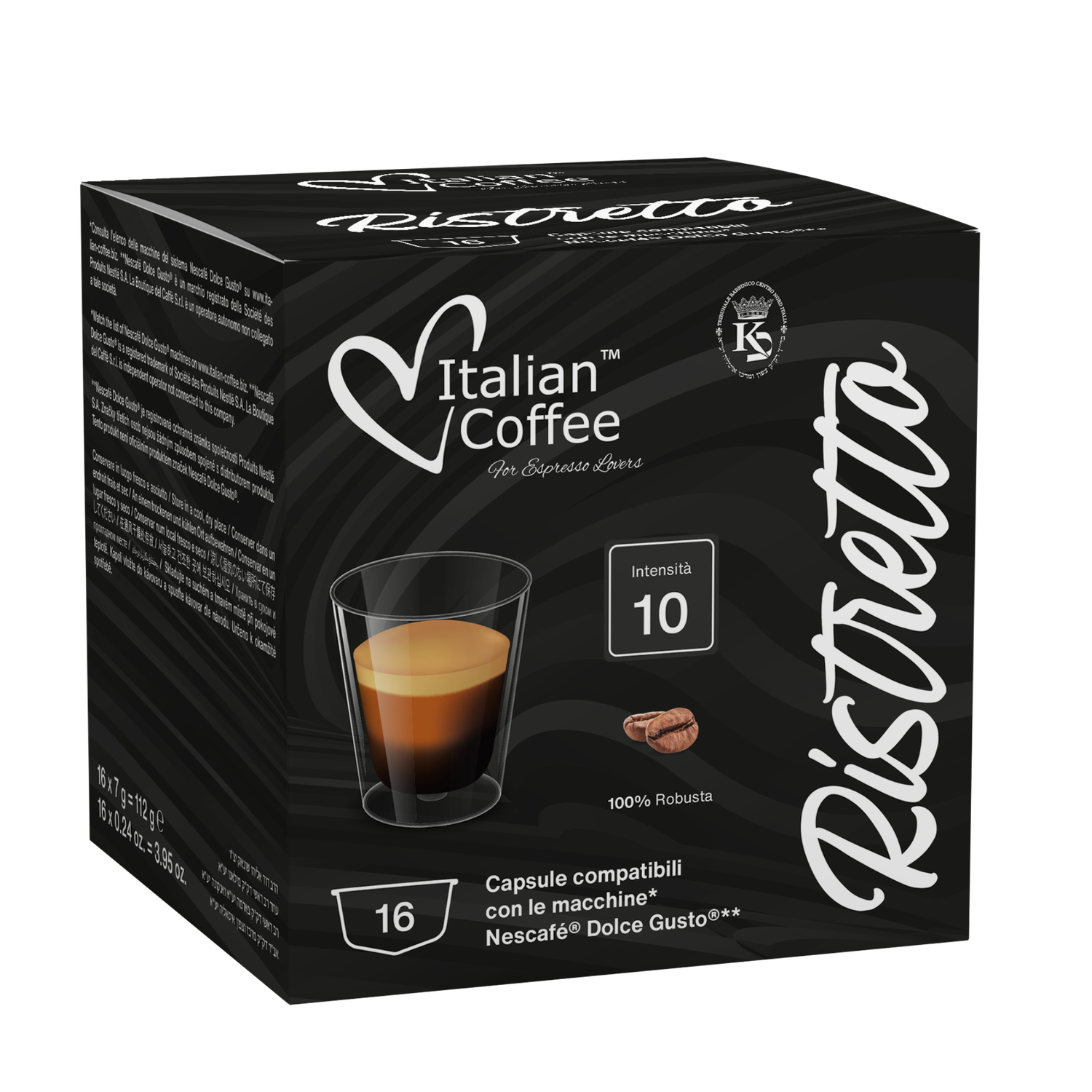 Italian Coffee Dolce Gusto Ristretto espresso x16 capsules