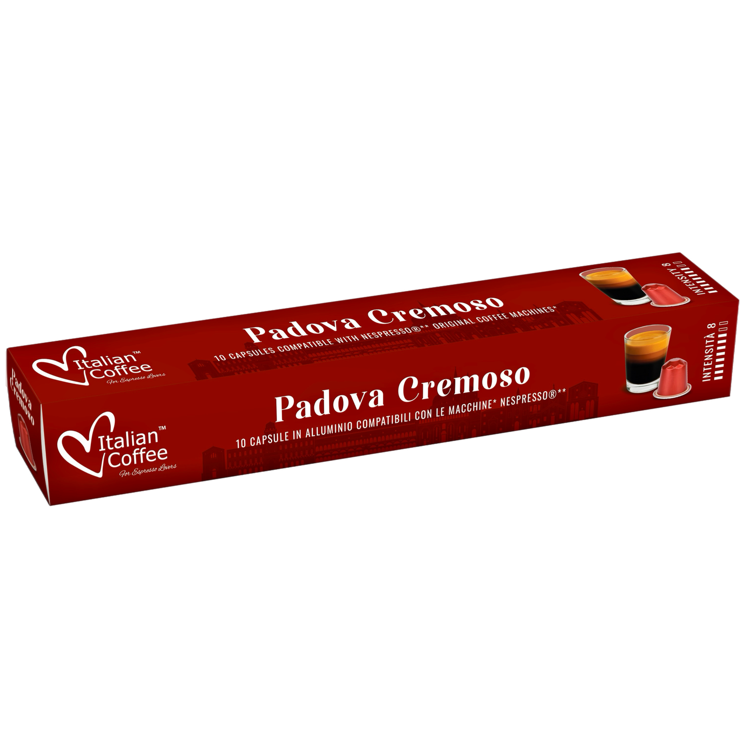Italian coffee Nespresso Prime Aluminium Padova espresso x10 capsules