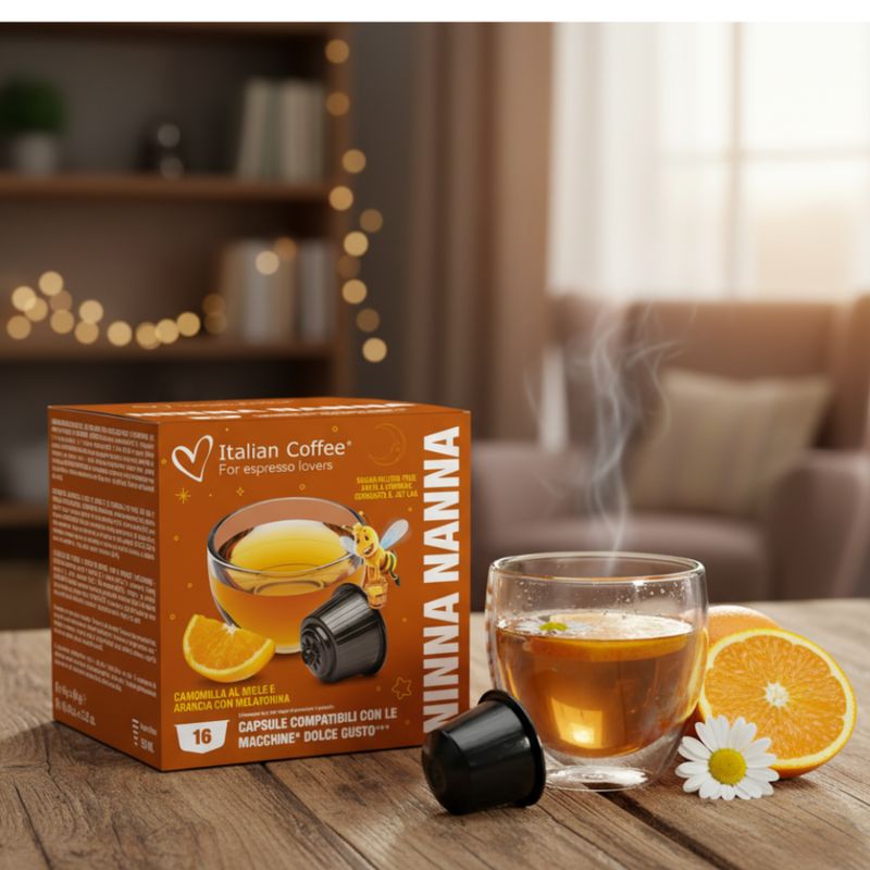 Italian Coffee Dolce Gusto Ninna Nanna Honey and Orange Chamomile and Melatonin Tea x16 capsules