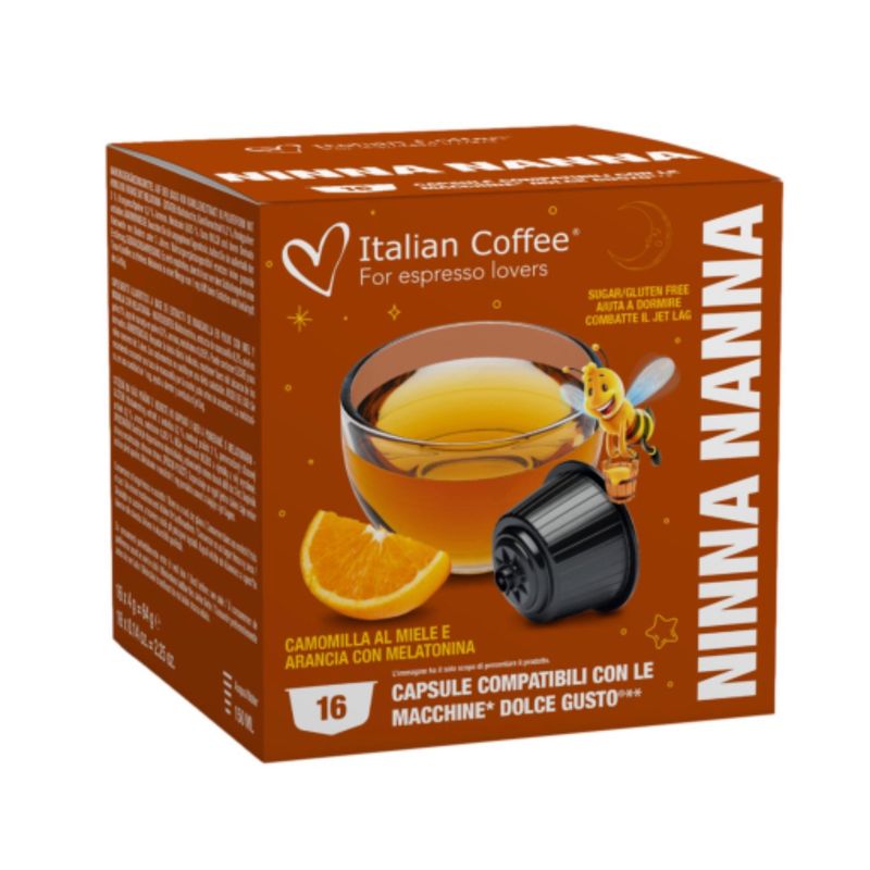 Italian Coffee Dolce Gusto Ninna Nanna Honey and Orange Chamomile and Melatonin Tea x16 capsules