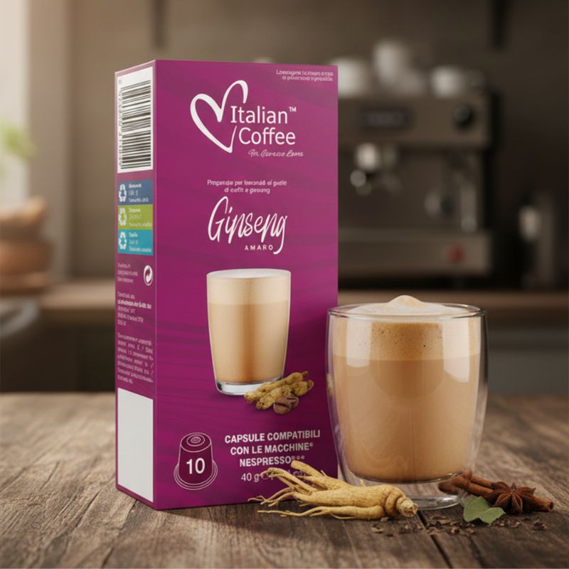 Italian Coffee Nespresso Ginseng bitter x10 capsules