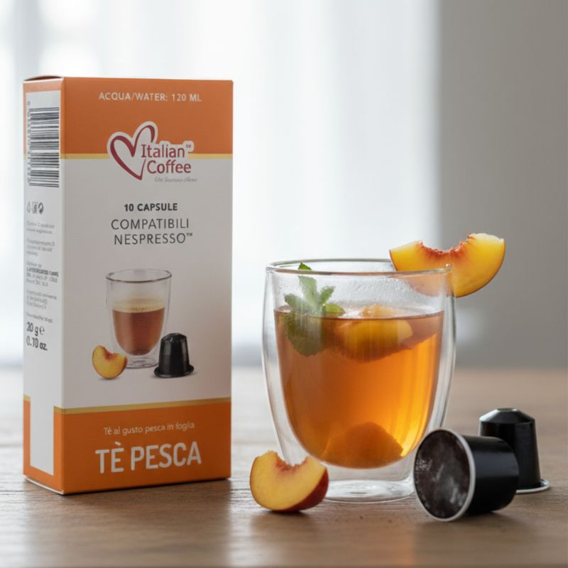 Italian Coffee Nespresso Peach Leaf Tea x10 capsules