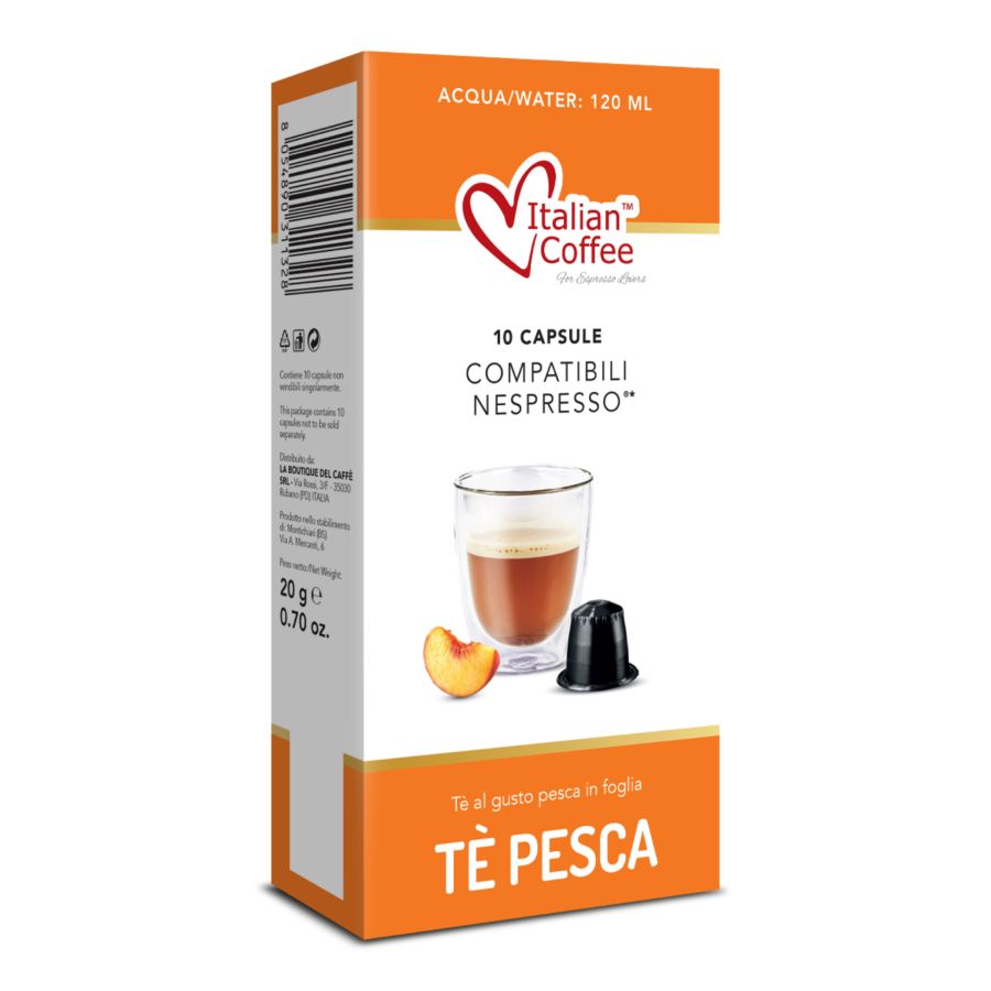 Italian Coffee Nespresso Peach Leaf Tea x10 capsules