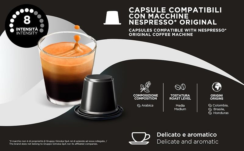 Gimoka Nespresso Espresso Vellutato 100% Arabica x10 capsules