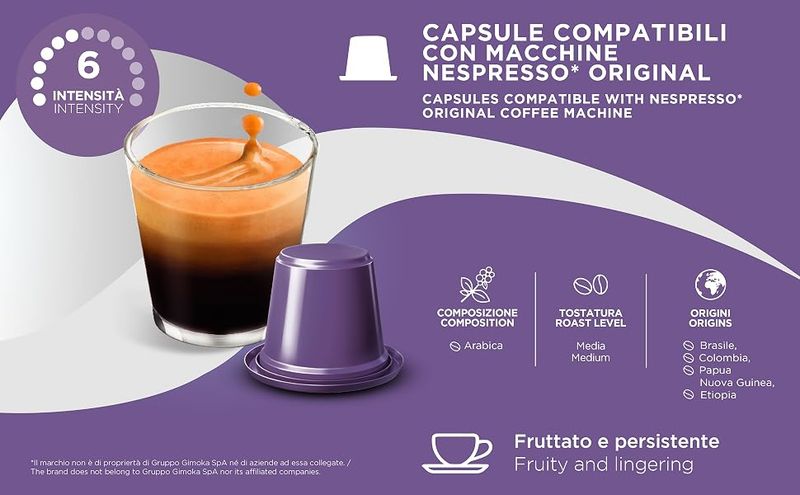 Gimoka Nespresso Lungo 100% arabica x10 capsules