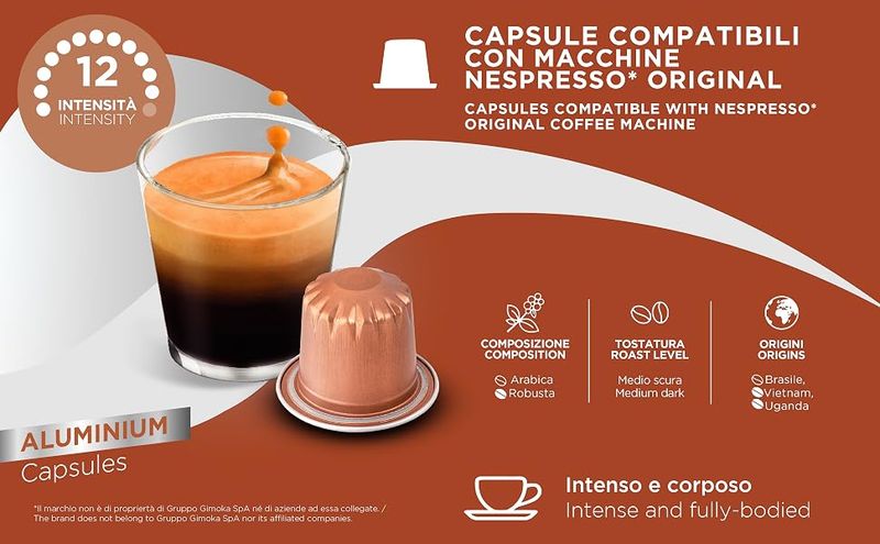 Gimoka Nespresso Espresso Classico Premium Aluminium x50 capsules