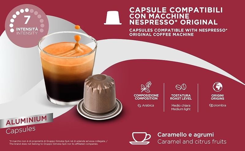 Gimoka Nespresso Espresso Colombia Premium Aluminium x10 capsules