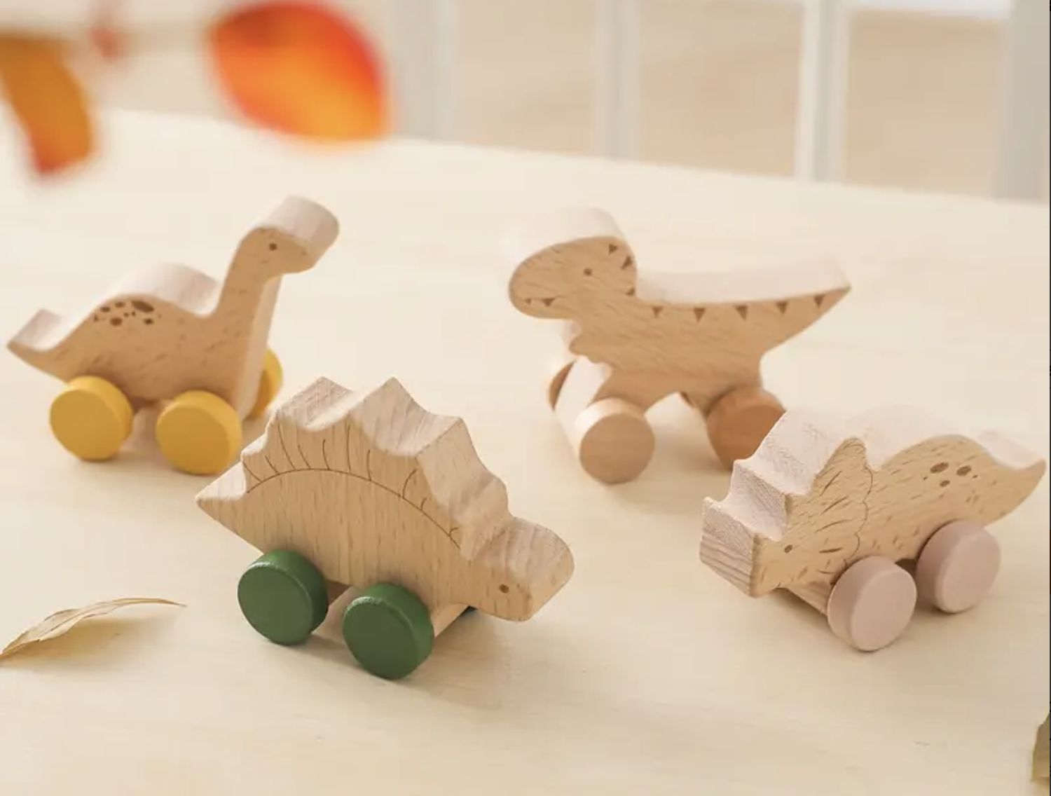 Wooden Dinosaur Car
