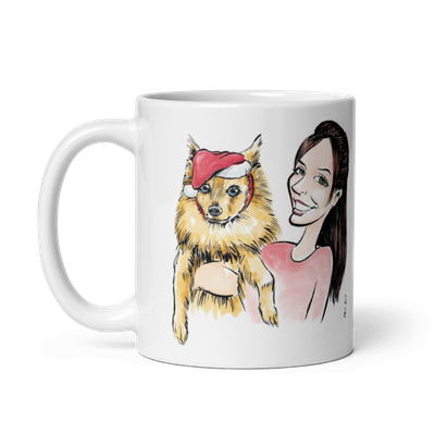 Custom Pet Portrait on Premium Mug - Free US Shipping Custom Pet Portrait on Premium Mug - Free US Shipping