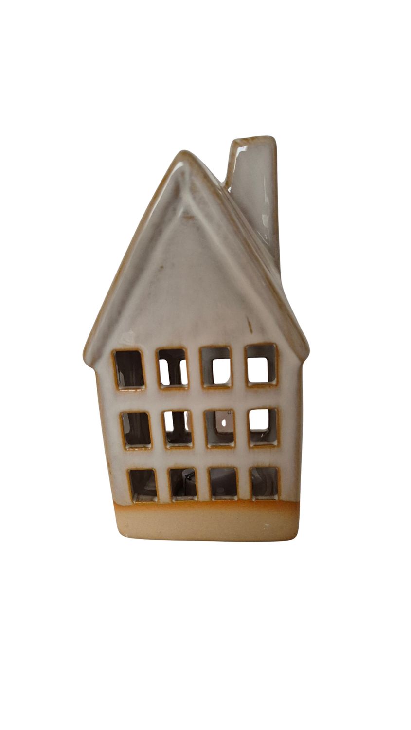 Huisje van keramiek, met verlichting