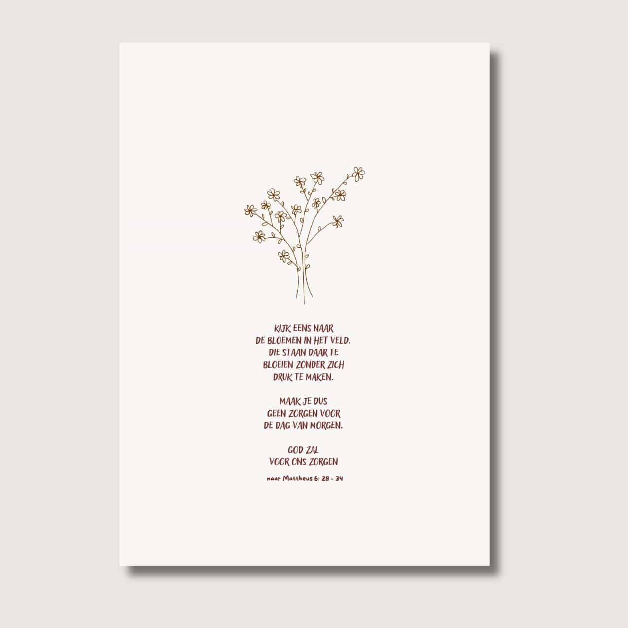 Kaart 'Kijk eens naar de bloemen in het veld'