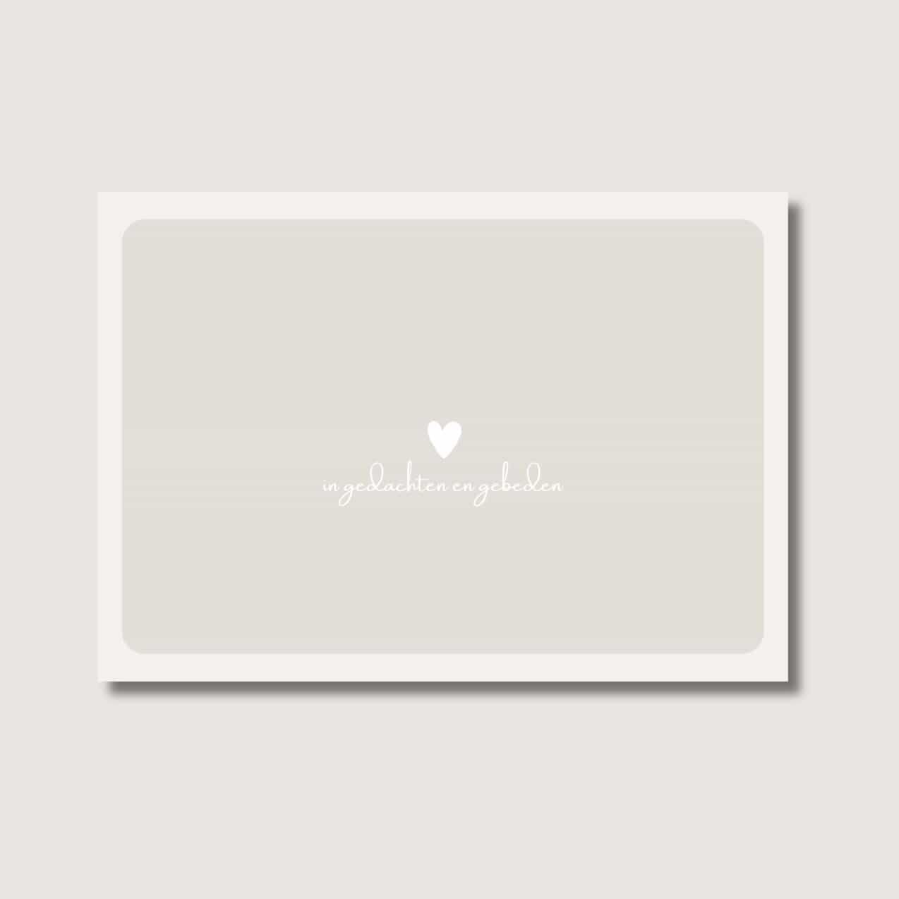 Kaart 'In gedachten en gebeden' (incl envelop)