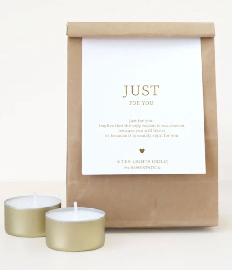 Waxinelichtjes 'Just for you'