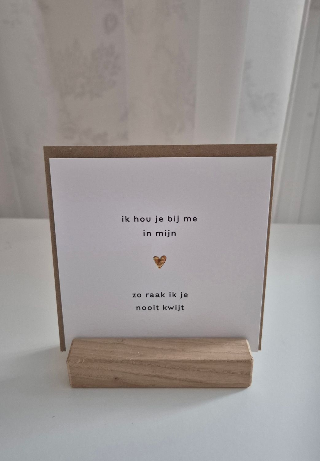 Kaartenhouder van mooi eikenhout