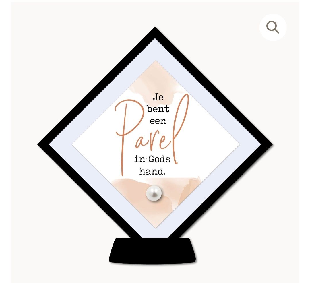 Kaart in display ' Je bent een parel in Gods hand