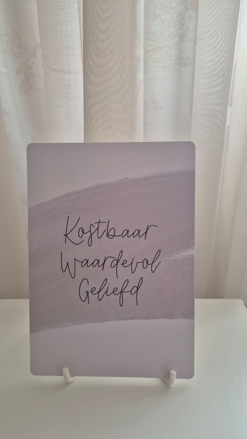 Cadeaubord 'Kostbaar, waardevol, geliefd'