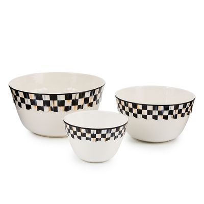 courtly check everyday mixing bowls, set of 3