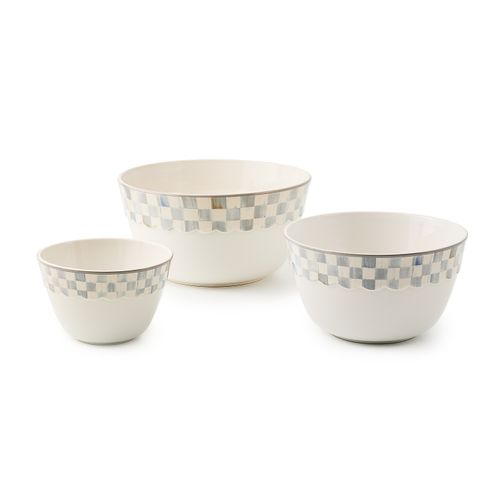 sterling check everyday mixing bowls, set of 3
