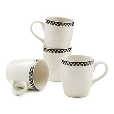 courtly check everyday mugs, set of 4
