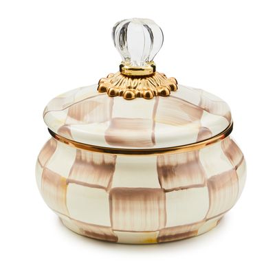 mocha check squashed pot