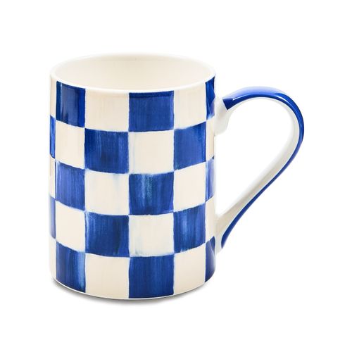 royal check porcelain mug