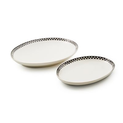 courtly check everyday oval platters, set of 2