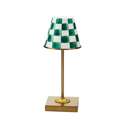 emerald check led rechargeable cafe table lamp