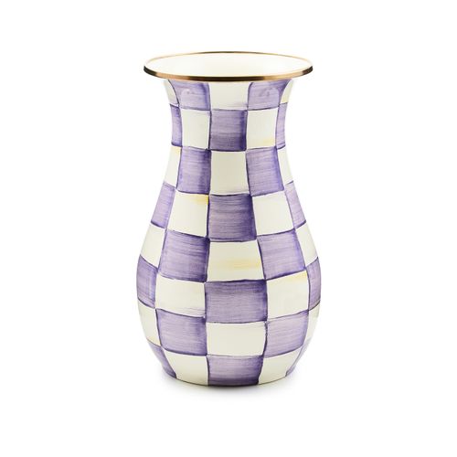violet check tall vase
