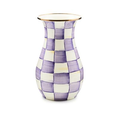violet check tall vase