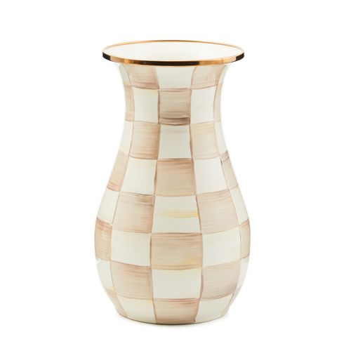 mocha check tall vase