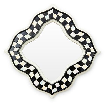 courtly quatriflower small wall mirror