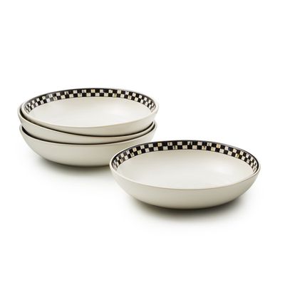 courtly check everyday pasta bowls, set of 4