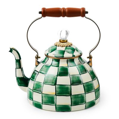 emerald check 3 quart tea kettle