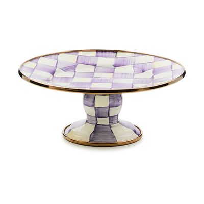 violet check mini pedestal platter