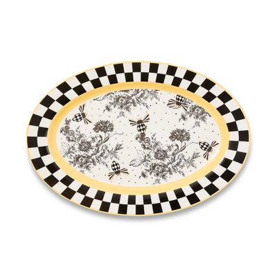 bee toile oval platter