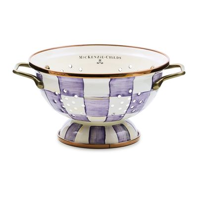 violet check small colander