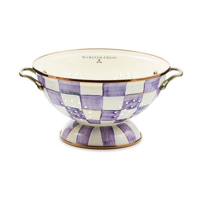 violet check large colander