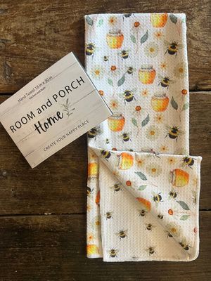Bees &amp; Honey - Tea Towel - 2 sided
