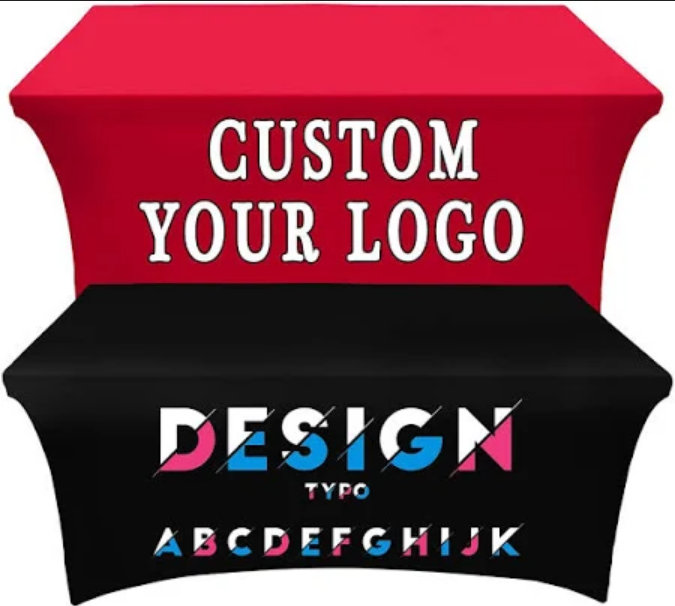 Custom Rectangular Spandex Table Cloth with Business Logo