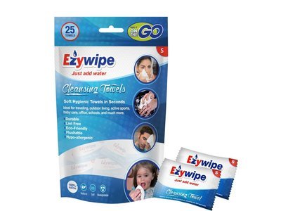 Ezywipe Compressed Towels 25 Individually Wrapped Size S.