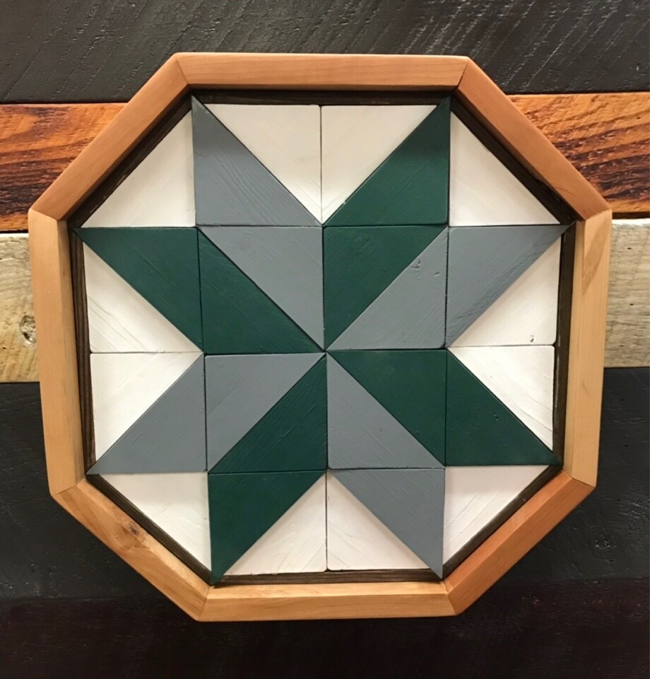 Green and Grey 8 Point Star